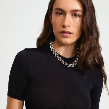 Collar de cadena gruesa, eslabones sólidos, baño de plata esterlina — DUNE