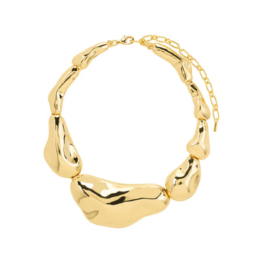 Collar statement grueso, con formas geométricas, baño de oro 18k — FREE