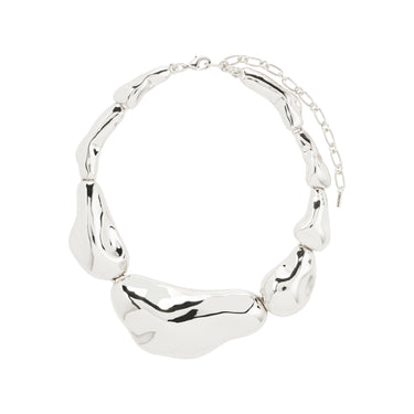 Collar statement grueso, con formas geométricas, baño de plata esterlina — FREE