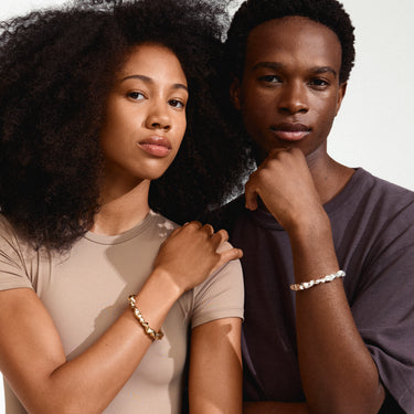 Pulsera cerrada, gruesa sólida de forma irregular baño de oro 18k — SUNSET