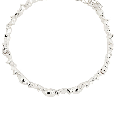 Collar corto grueso sólido de forma irregular baño de plata esterlina — SUNSET