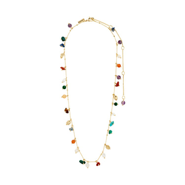 Collar cadena fina, con piedras semi preciosas, baño de oro 18k — BETWEEN