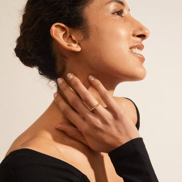 Anillo decoración burbujas sólidas, baño de oro 18k — SOLIDARITY