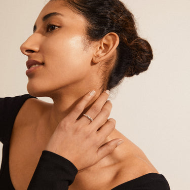 Anillo decoración burbujas sólidas, baño de plata esterlina — SOLIDARITY