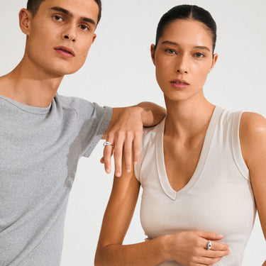 Anillo clásico, estilo scandi chic, baño de plata esterlina — PHASE