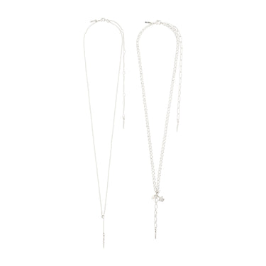 Collar cadena larga 2 en 1,  con colgante de tortuga y perla, baño de plata esterlina — BREEZE