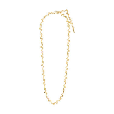 Collar corto, eslabones sólidos de forma ondulada, baño de oro 18k — PENELOPE