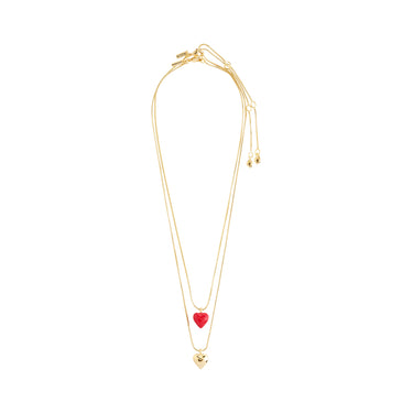 Collar set 2-in-1, colgantes mini corazones, baño de oro 18k — MAEVE