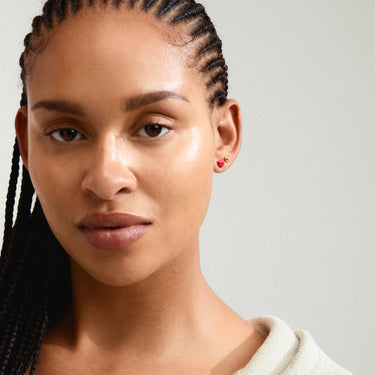 Aretes set 2 en 1, pendientes de corazón, baño de oro 18k — MAEVE