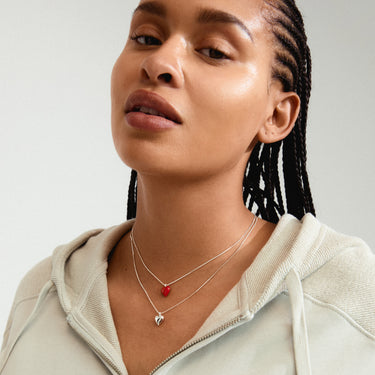 Collar set 2-in-1, colgantes mini corazones, baño de plata esterlina — MAEVE