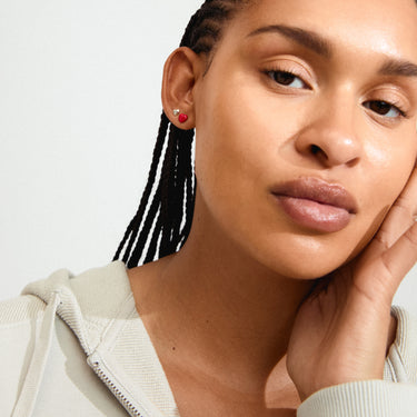 Aretes set 2 en 1, pendientes de corazón, baño de plata esterlina — MAEVE