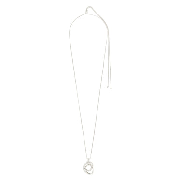 Collar cadena fina, con colgante fluido, baño de plata esterlina — DIEGO