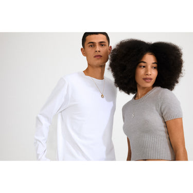 Collar cadena fina, con colgante fluido, baño de plata esterlina — DIEGO