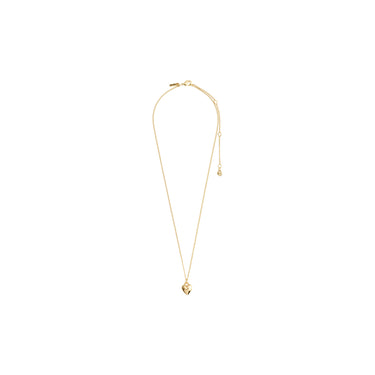 Collar cadena fina, colgante mini corazón sólido, baño de oro 18k — AFRODITTE