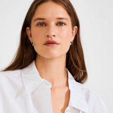 Aretes de aro, colgante mini corazón, baño de plata esterlina — ALAIA