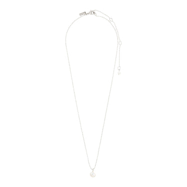 Collar cadena fina, colgante de perla, baño de plata esterlina — HADLEY