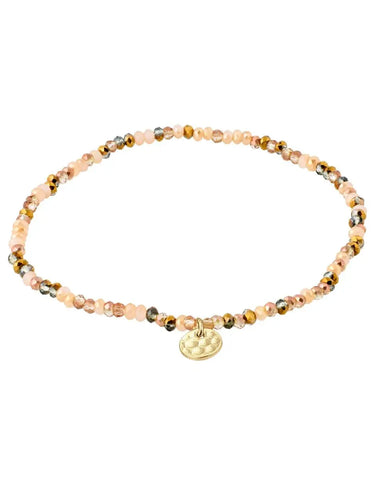 INDIE Pulsera mezcla marrón, recubierta en oro