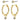 ELNA Aretes de cristal set 2 en 1 recubiertos de oro