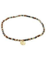 INDIE Pulsera gris, recubierta en oro