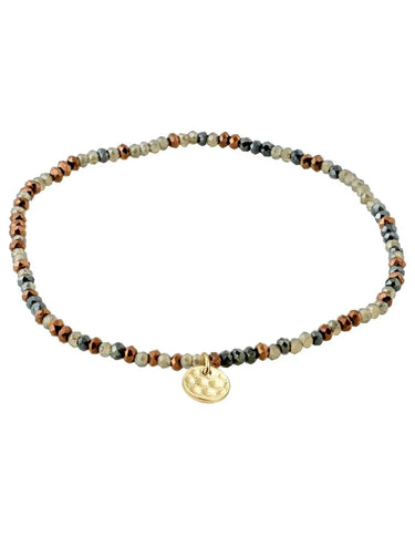 INDIE Pulsera gris, recubierta en oro