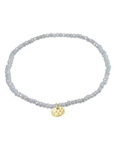 INDIE Pulsera azul, recubierta en oro