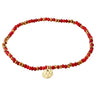 INDIE Pulsera roja, recubierta en oro
