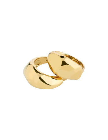 DUNE Anillos set 2 en 1, recubiertos de oro