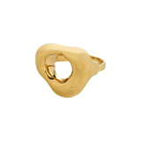 Anillo statement, forma orgánica, baño de oro 18k — FREE