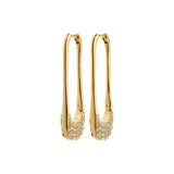 Aretes de aro, forma oval, baño de oro 18k — INSTANT