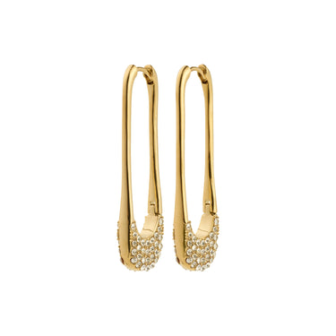 Aretes de aro, forma oval, baño de oro 18k — INSTANT