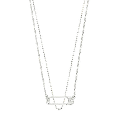 Collar cadena fina set 2-in-1, colgante forma de alfiler, baño de plata esterlina — INSTANT