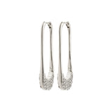 Aretes de aro, forma de alfiler, baño de plata esterlina — INSTANT