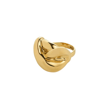 Anillo statement, forma orgánica y suave, baño de oro 18k — UNFOLD
