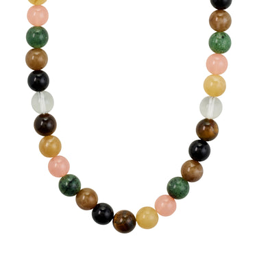 Collar cadena fina, con piedras semi preciosas, baño de plata esterlina — UNFOLD