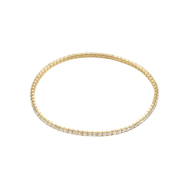 Pulsera elástica, con cristales preciosa, baño de oro 18k — ARASH
