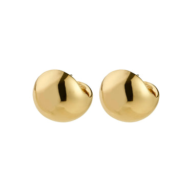 Aretes de botón, diseño de cúpulas de burbuja, baño de oro 18k — JACE