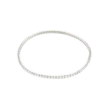 Pulsera elástica, con cristales preciosa, baño de plata esterlina — ARASH