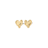Aretes de botón, con pequeños corazones, baño de oro 18k — RYAN