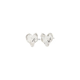 Aretes de botón, con pequeños corazones, baño de plata esterlina — RYAN
