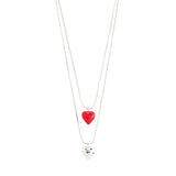 Collar set 2-in-1, colgantes mini corazones, baño de plata esterlina — MAEVE