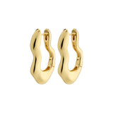 Aretes de aro, diseño orgánico, baño de oro 18k — LOULIA