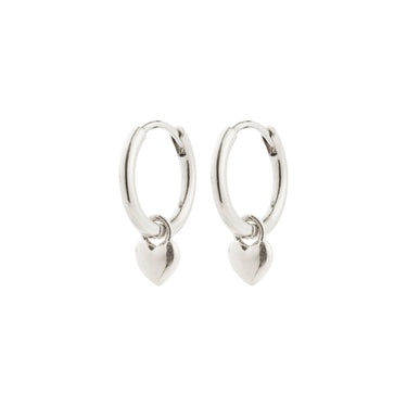 Aretes de aro, colgante mini corazón, baño de plata esterlina — ALAIA