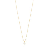 Collar cadena fina, colgante de perla, baño de oro 18k — HADLEY
