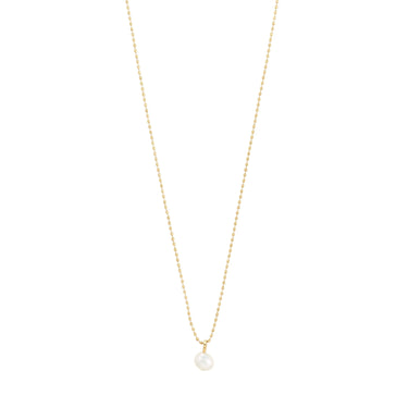 Collar cadena fina, colgante de perla, baño de oro 18k — HADLEY