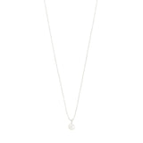 Collar cadena fina, colgante de perla, baño de plata esterlina — HADLEY