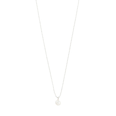 Collar cadena fina, colgante de perla, baño de plata esterlina — HADLEY